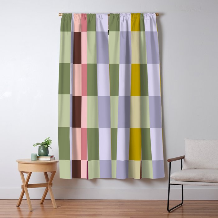Checker block tiles - eclectic Window Curtain Gallery Image 5