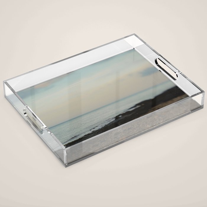 Evening By the Sea - Maine landscape seascape abstract minimal Acrylic Tray Gallery Image 1