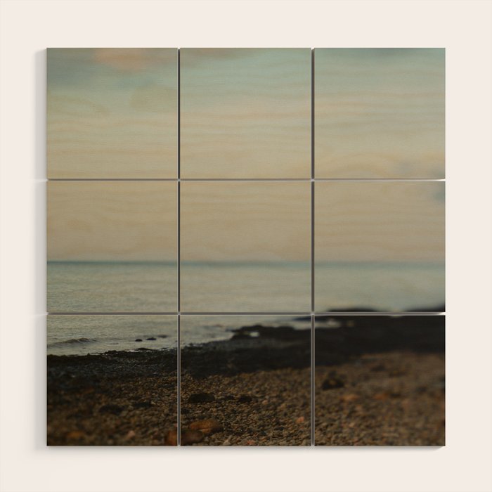 Evening By the Sea - Maine landscape seascape abstract minimal Wood Wall Art Gallery Image 1