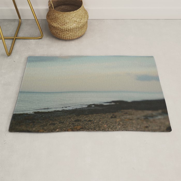 Evening By the Sea - Maine landscape seascape abstract minimal Rug Gallery Image 1