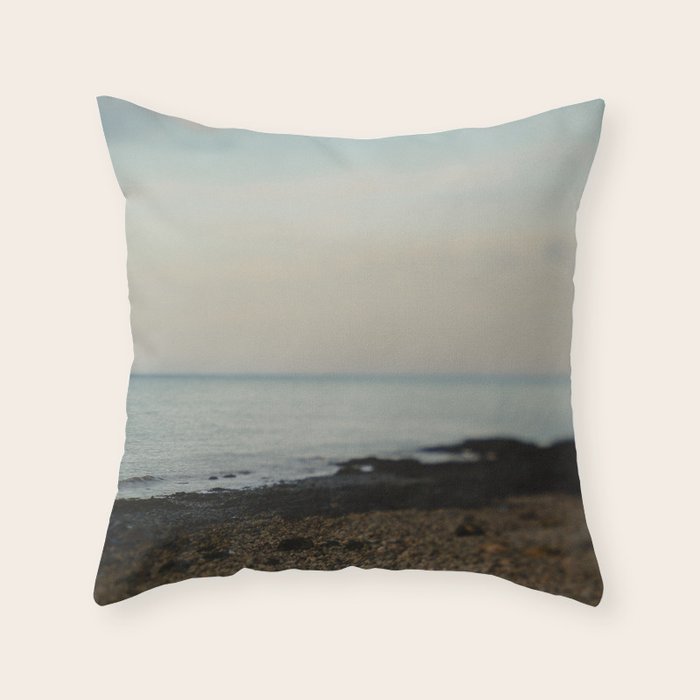 Evening By the Sea - Maine landscape seascape abstract minimal Throw Pillow Gallery Image 1