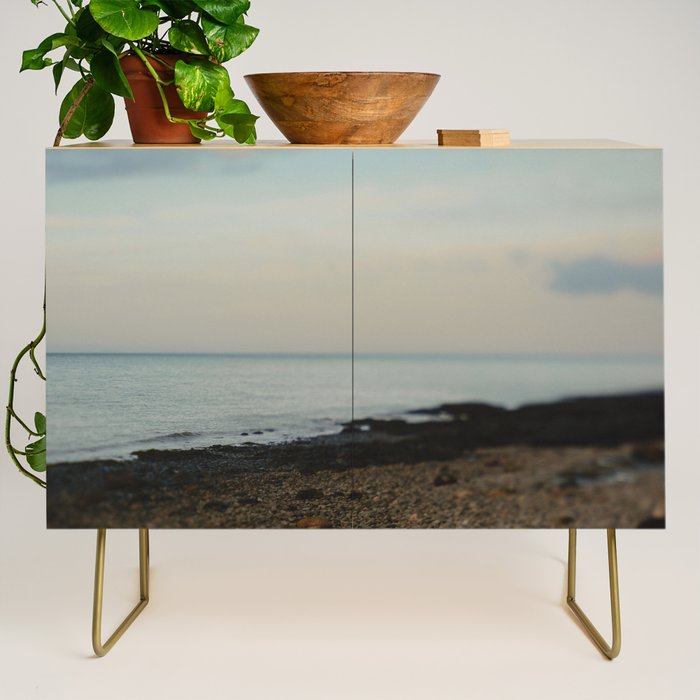 Evening By the Sea - Maine landscape seascape abstract minimal Credenza Gallery Image 1
