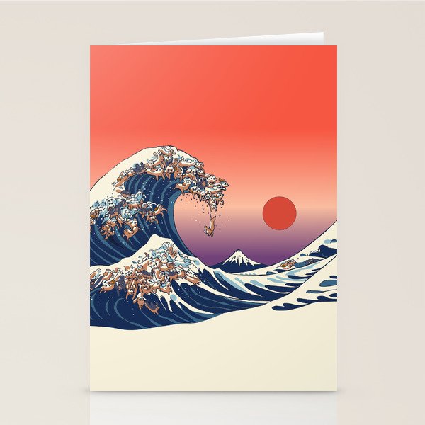 The Great Wave of Dachshunds Stationery Card Gallery Image 2