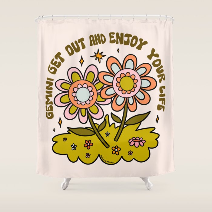 Gemini Flower Shower Curtain Gallery Image 1