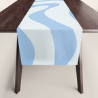 Soft Liquid Swirl Abstract Pattern Square in Powder Blue Table Runner Gallery Image 1