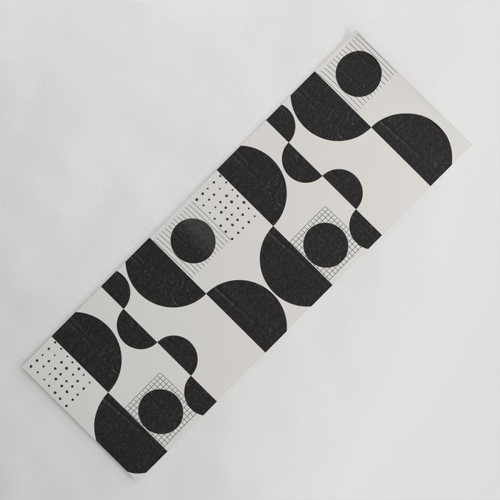 Black And White Bauhaus Abstract Yoga Mat Gallery Image 1