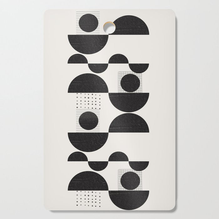 Black And White Bauhaus Abstract Cutting Board Gallery Image 1