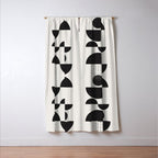 Black And White Bauhaus Abstract Window Curtain Gallery Image 3