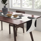 Black And White Bauhaus Abstract Table Runner Gallery Image 2