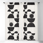 Black And White Bauhaus Abstract Window Curtain Gallery Image 5