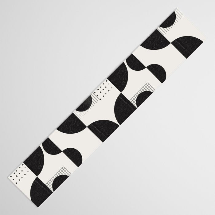 Black And White Bauhaus Abstract Table Runner Gallery Image 3