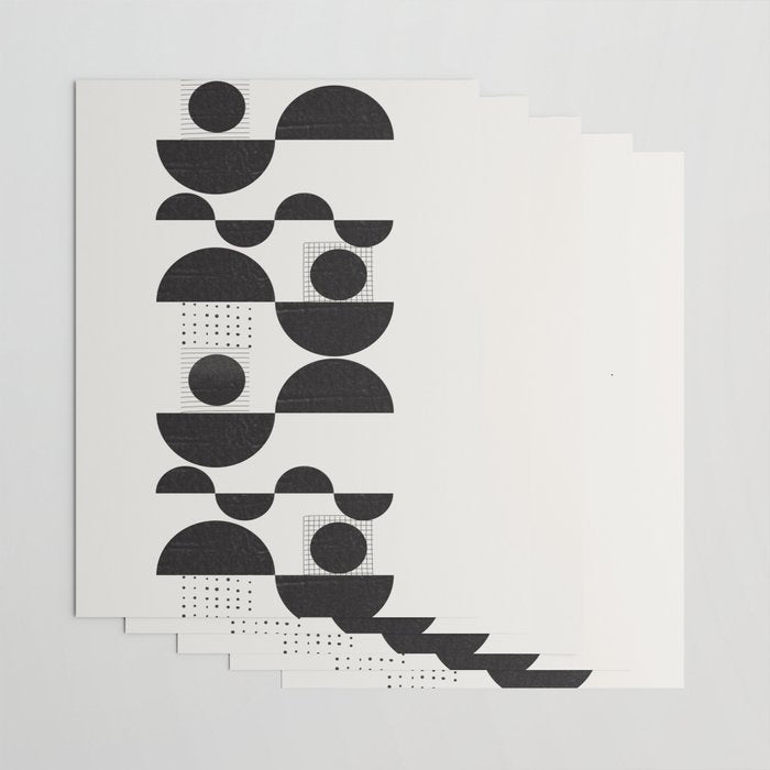 Black And White Bauhaus Abstract Wrapping Paper Gallery Image 3