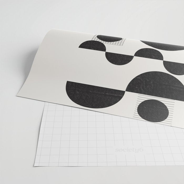 Black And White Bauhaus Abstract Wrapping Paper Gallery Image 2