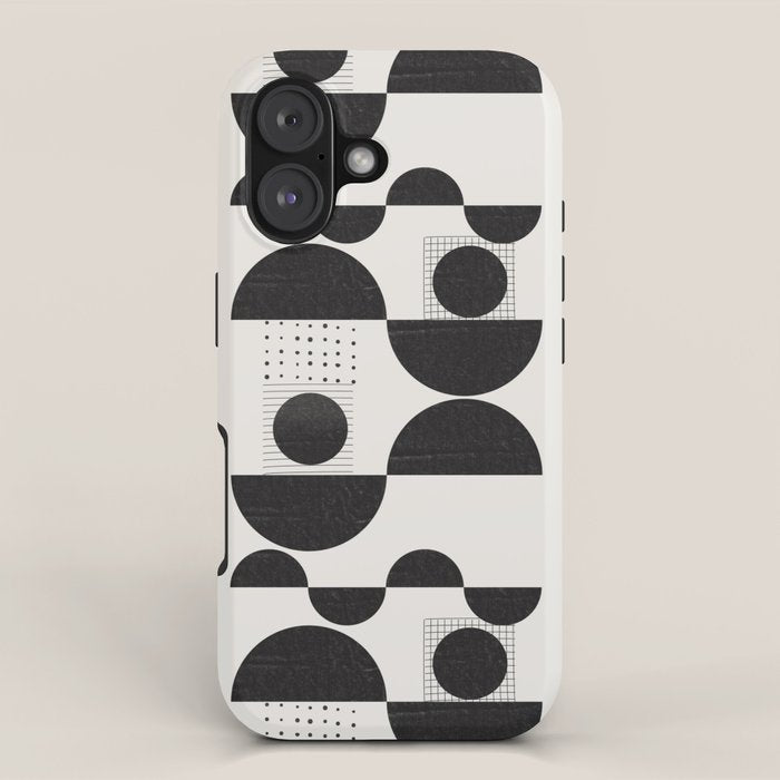 Black And White Bauhaus Abstract iPhone Case Gallery Image 1