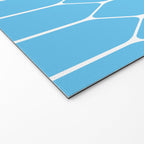 Mid Century Modern Geometric Long Honeycomb Pattern in Blue and White Welcome Mat Gallery Image 2