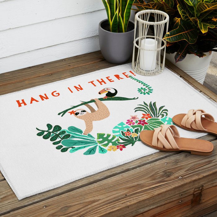 Hang in there! - Sloth Outdoor Rug Gallery Image 2