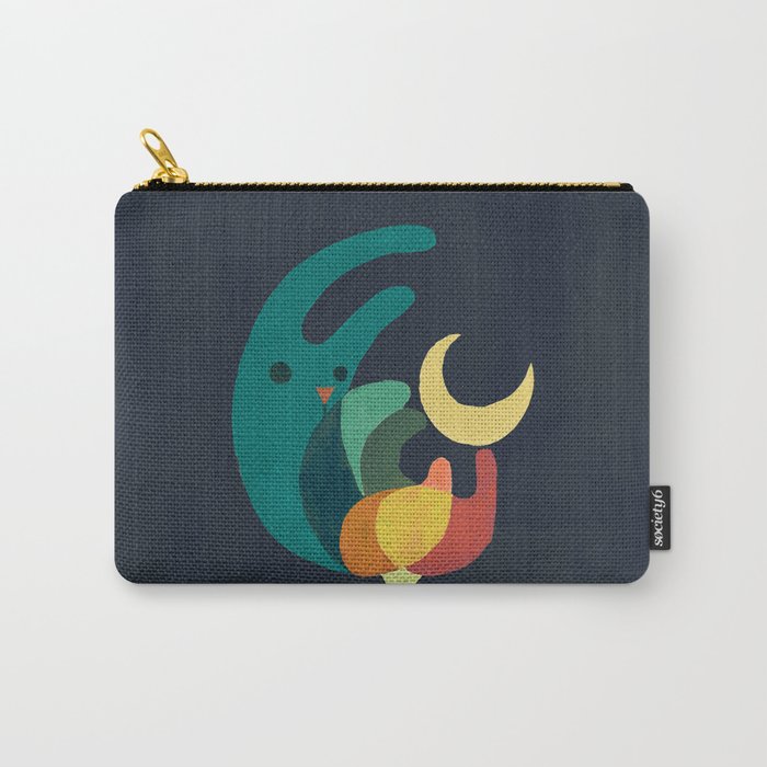 Rabbit and crescent moon Carry All Pouch Gallery Image 1