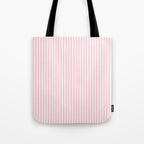 Classic Small Pink Petal French Mattress Ticking Double Stripes Tote Bag Gallery Image 1