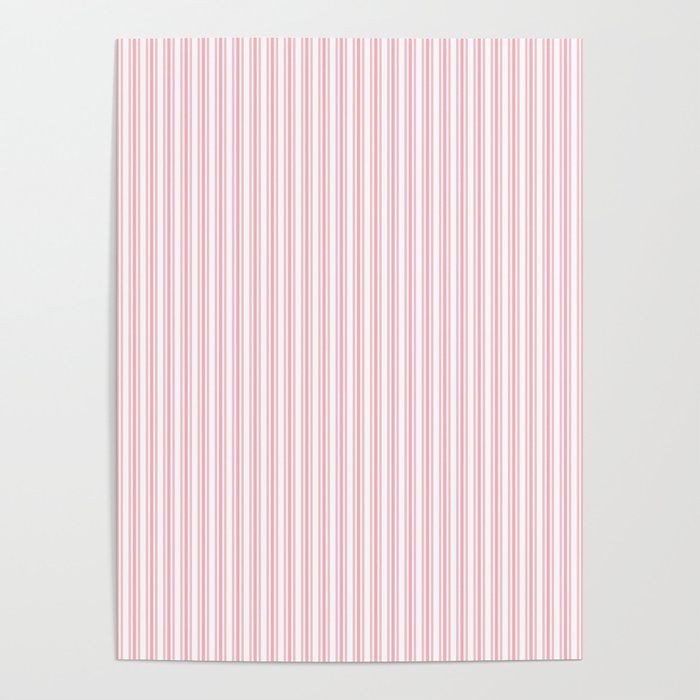 Classic Small Pink Petal French Mattress Ticking Double Stripes Poster Gallery Image 4