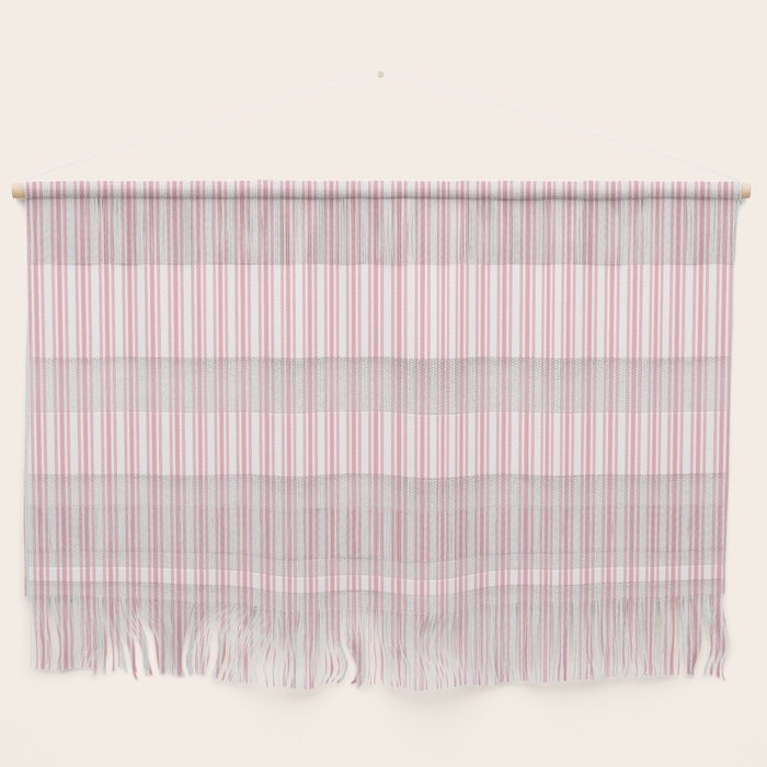 Classic Small Pink Petal French Mattress Ticking Double Stripes Wall Hanging Gallery Image 1