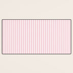 Classic Small Pink Petal French Mattress Ticking Double Stripes Desk Mat Gallery Image 3