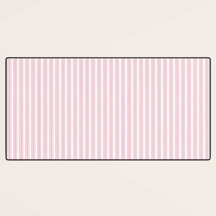 Classic Small Pink Petal French Mattress Ticking Double Stripes Desk Mat Gallery Image 3