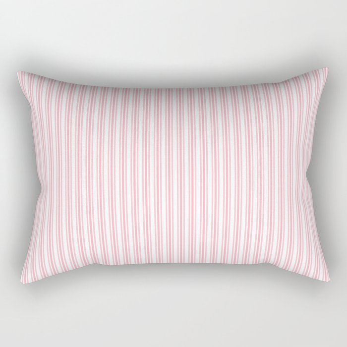 Classic Small Pink Petal French Mattress Ticking Double Stripes Rectangular Pillow