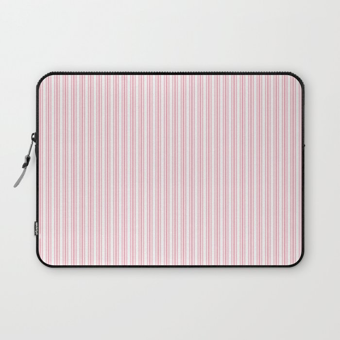 Classic Small Pink Petal French Mattress Ticking Double Stripes Laptop Sleeve Gallery Image 1