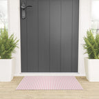 Classic Small Pink Petal French Mattress Ticking Double Stripes Welcome Mat Gallery Image 3