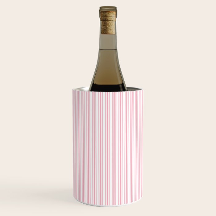 Classic Small Pink Petal French Mattress Ticking Double Stripes Wine Chiller Gallery Image 2