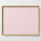 Classic Small Pink Petal French Mattress Ticking Double Stripes Serving Tray Gallery Image 1