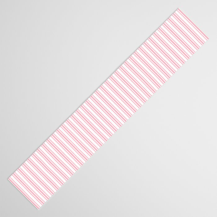 Classic Small Pink Petal French Mattress Ticking Double Stripes Table Runner Gallery Image 3