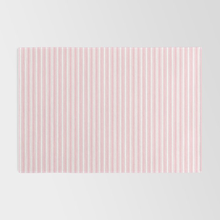 Classic Small Pink Petal French Mattress Ticking Double Stripes Rug Gallery Image 2
