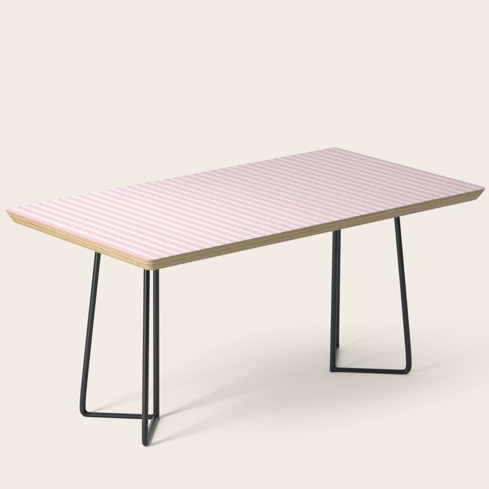 Classic Small Pink Petal French Mattress Ticking Double Stripes Coffee Table Gallery Image 1
