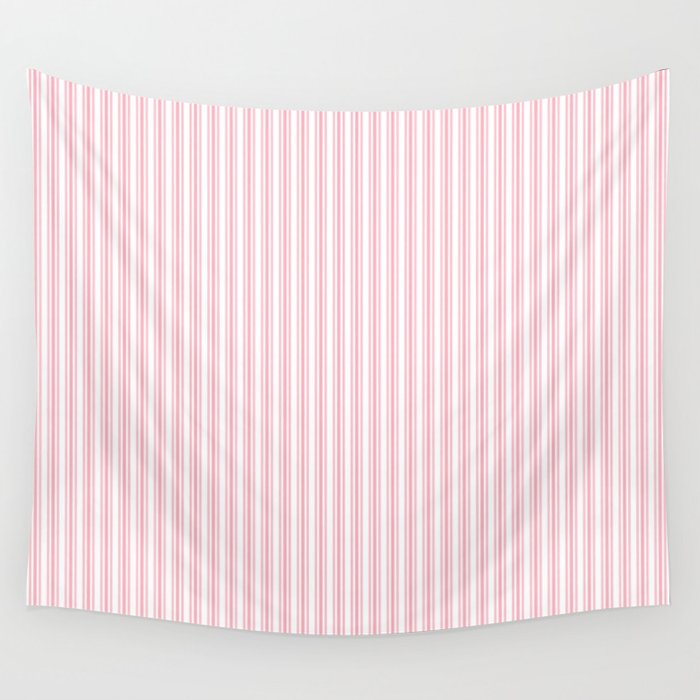 Classic Small Pink Petal French Mattress Ticking Double Stripes Wall Tapestry Gallery Image 4
