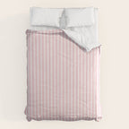 Classic Small Pink Petal French Mattress Ticking Double Stripes Comforter Gallery Image 6