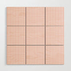 Classic Small Pink Petal French Mattress Ticking Double Stripes Wood Wall Art Gallery Image 1