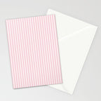 Classic Small Pink Petal French Mattress Ticking Double Stripes Stationery Card Gallery Image 2