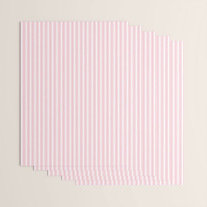 Classic Small Pink Petal French Mattress Ticking Double Stripes Wrapping Paper Gallery Image 3