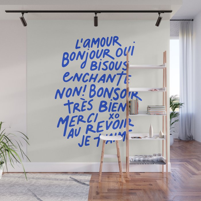 French Words Wall Mural Gallery Image 1