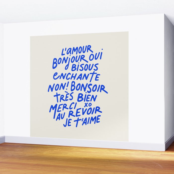 French Words Wall Mural Gallery Image 2