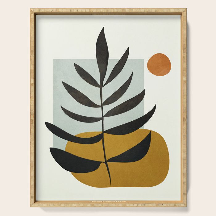 Soft Abstract Large Leaf Serving Tray Gallery Image 1