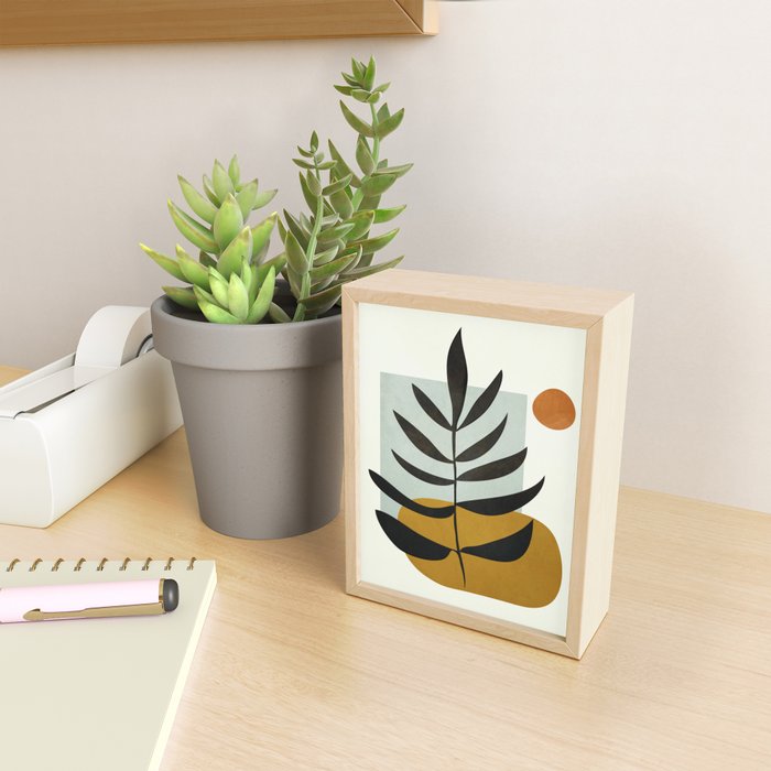 Soft Abstract Large Leaf Mini Art Print Gallery Image 2