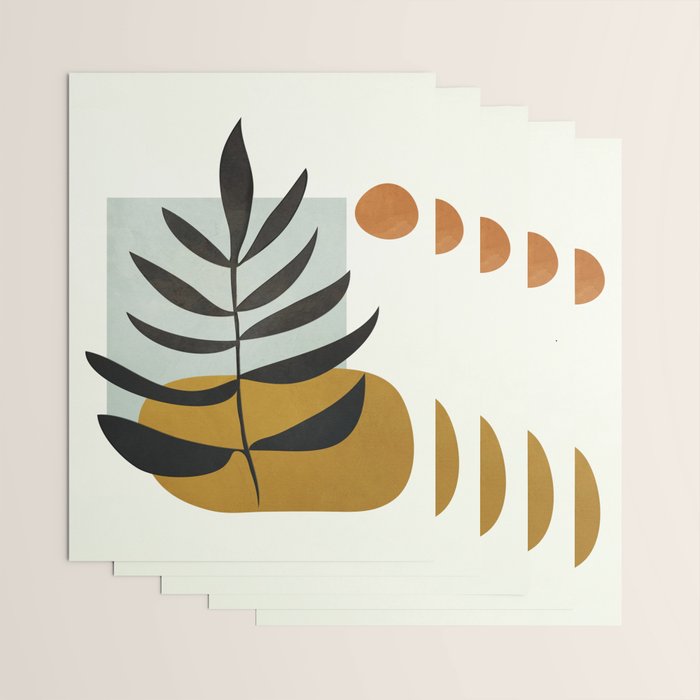 Soft Abstract Large Leaf Wrapping Paper Gallery Image 3