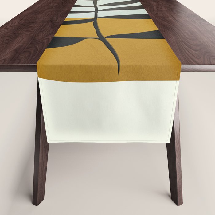 Soft Abstract Large Leaf Table Runner Gallery Image 1