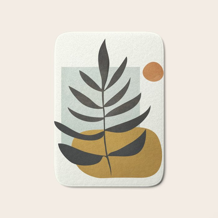Soft Abstract Large Leaf Bath Mat Gallery Image 1