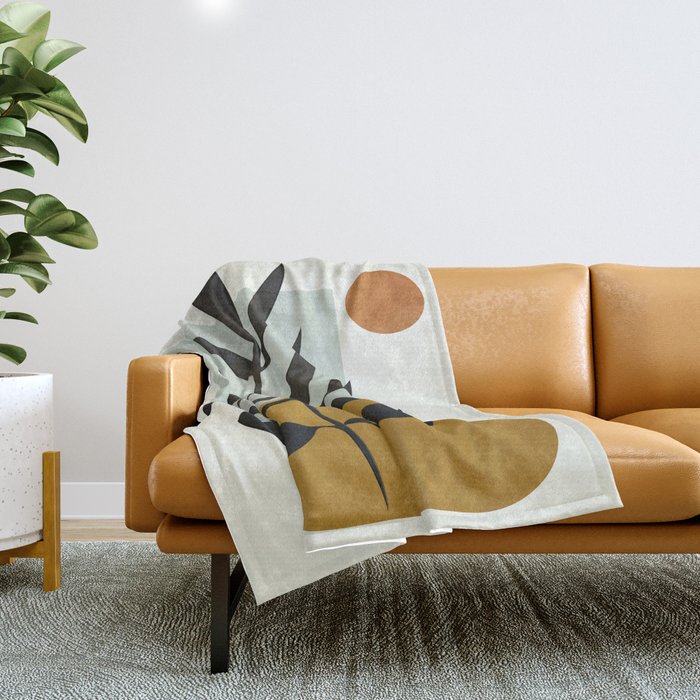Soft Abstract Large Leaf Throw Blanket Gallery Image 1