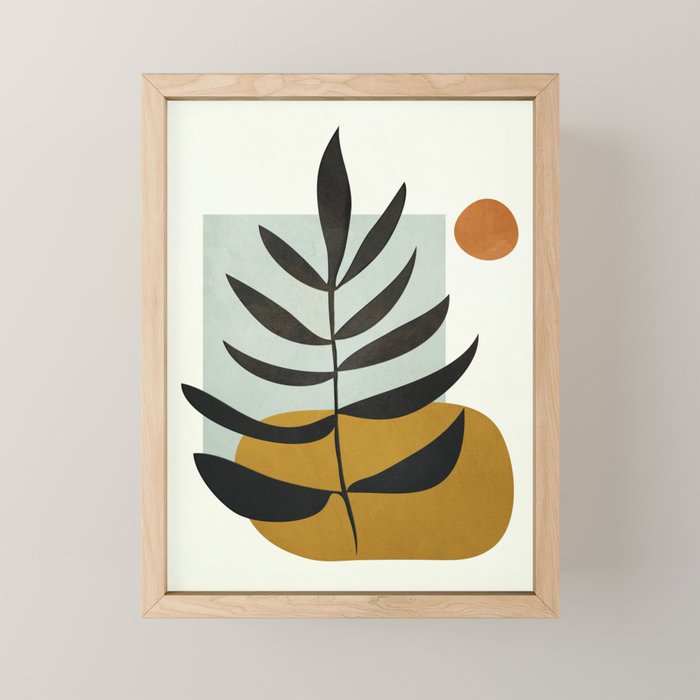 Soft Abstract Large Leaf Mini Art Print Gallery Image 1