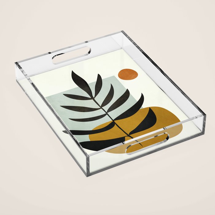 Soft Abstract Large Leaf Acrylic Tray Gallery Image 1