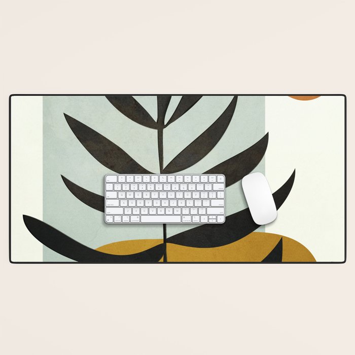 Soft Abstract Large Leaf Desk Mat Gallery Image 1